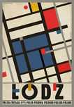 Plakat Polska Łodz 98x68 cm plakat dekoracja na sciane Piet Mondrian