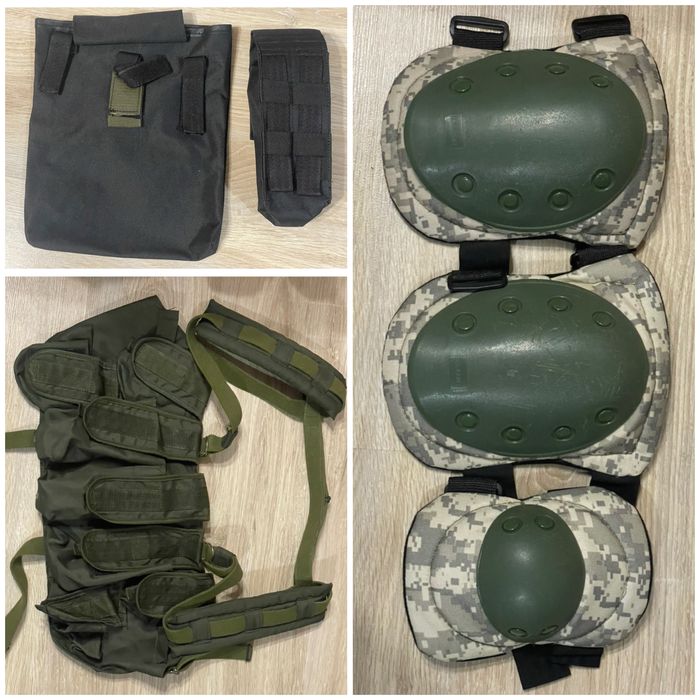Розвантажувальна система, підсумок, сумка, наколінники, налокітник