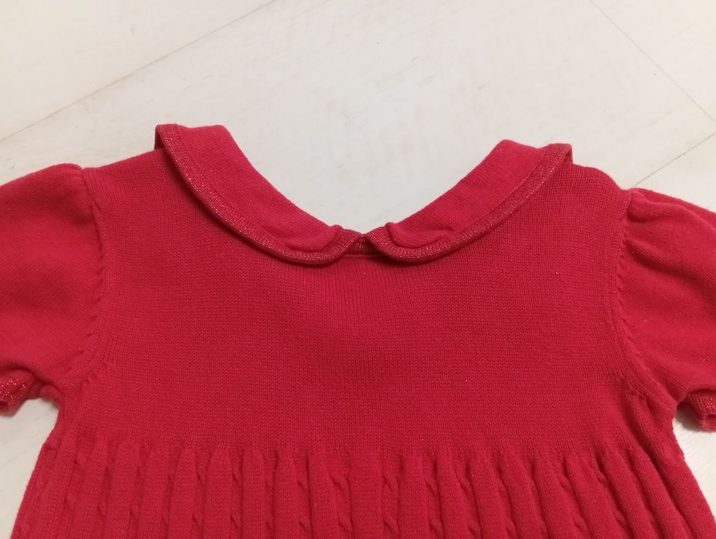 Sukienka dzianinowa czerwona rozmiar 86 (12-18 miesiąc)