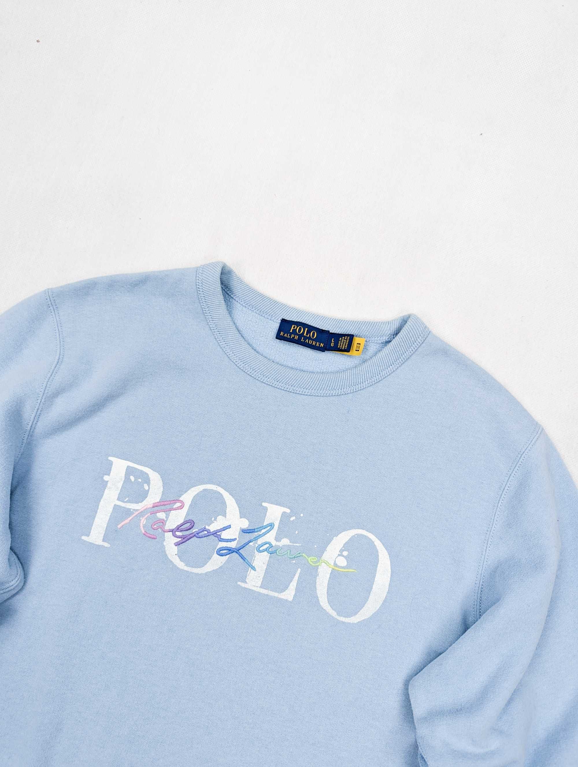 Polo Ralph Lauren niebieska bluza L logo