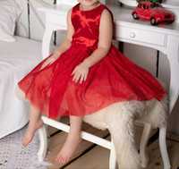 Czerwona sukienka brokatowa r. 110