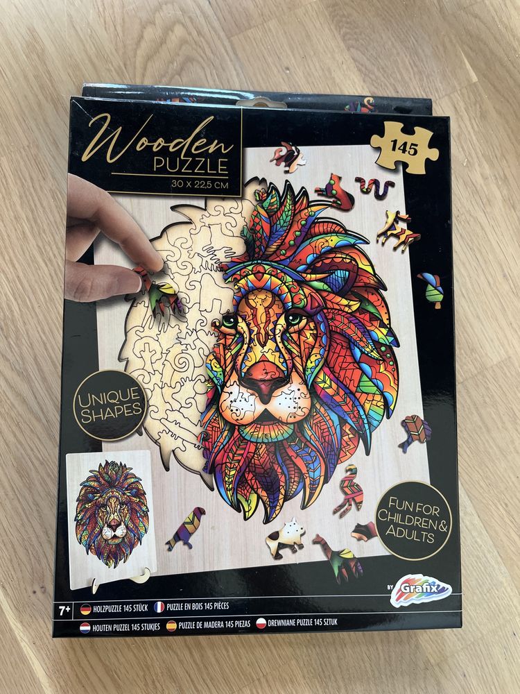 Drewniane puzzle lew 145 elementów