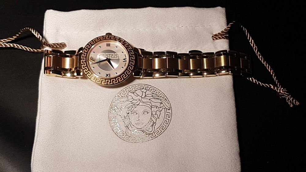 Luksusowy zegarek damski Versace Greca Gold