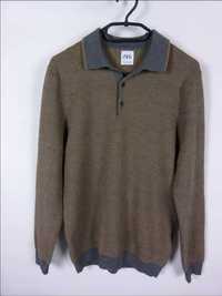 Zara cienki sweterek polo z wool / M