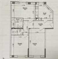 Нова Буча, три кімнатна квартира 75 кв.м - 45000$