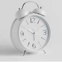 Biały zegar stołowy Kolibro duży ze srebrnymi cyframi, nowy, home &you