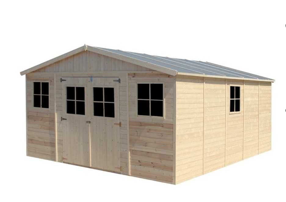 Casa-jardim de Madeira com chão; 20m2, 100% nova (ainda desmontada)