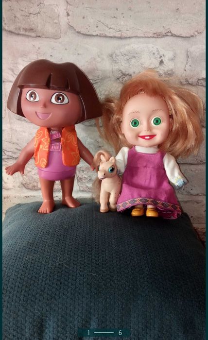 Mattel Masza I Dora 2 lalki 25cm  z bajki stan bardzo dobry