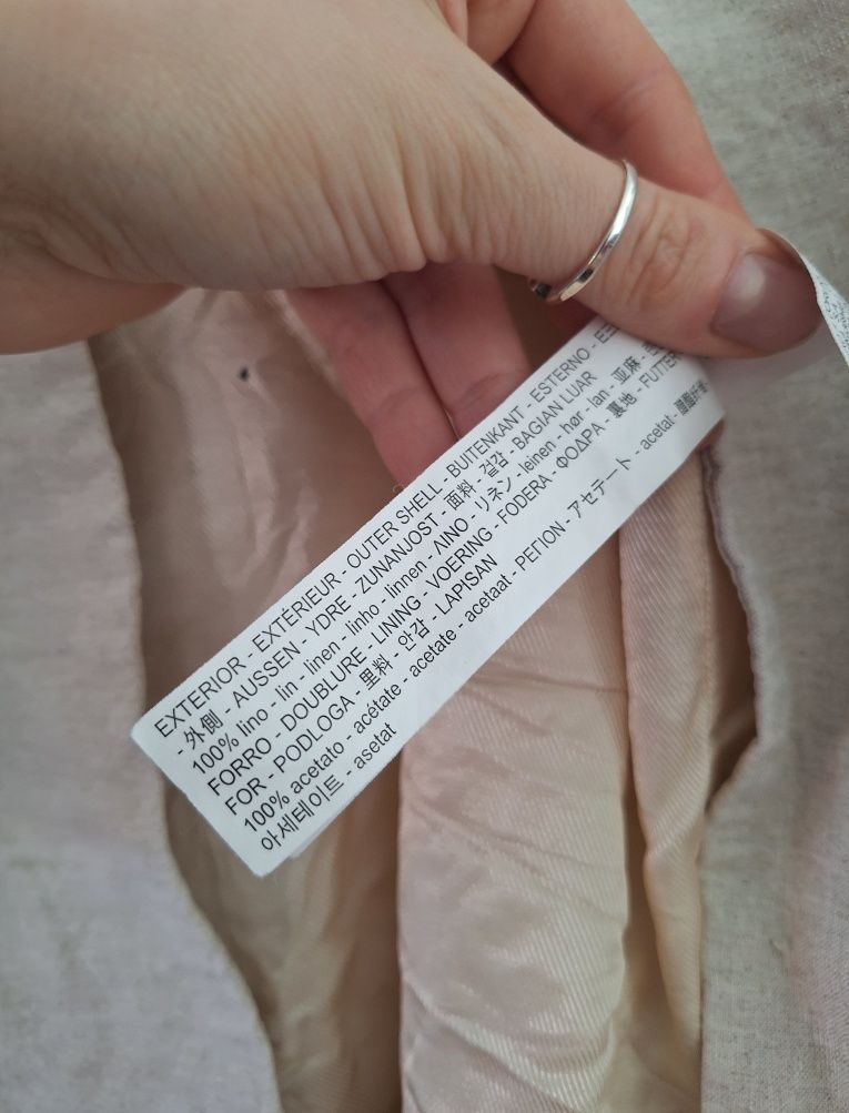Narzutka marynarka zara 100% len