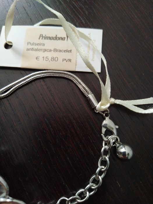 Pulseira prateada anti-alérgica, elegante - Primadona - Nova!