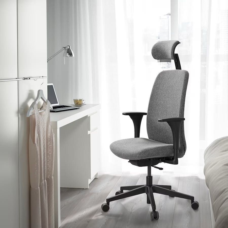 Krzesło biurowe fotel IKEA VALLFJÄLLET JÄRVFJÄLLET + zagłówek