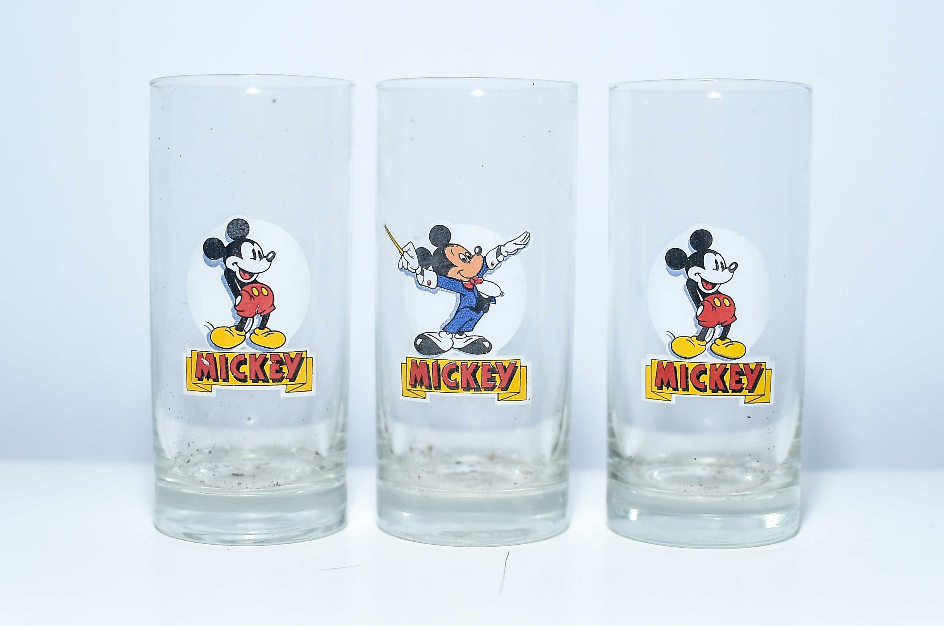 3x Szklanka Mickey PRL - 14cm