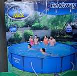 Duży basen Bestway 427x84 + skimmer, odkurzacz, siatka, pokrywa...