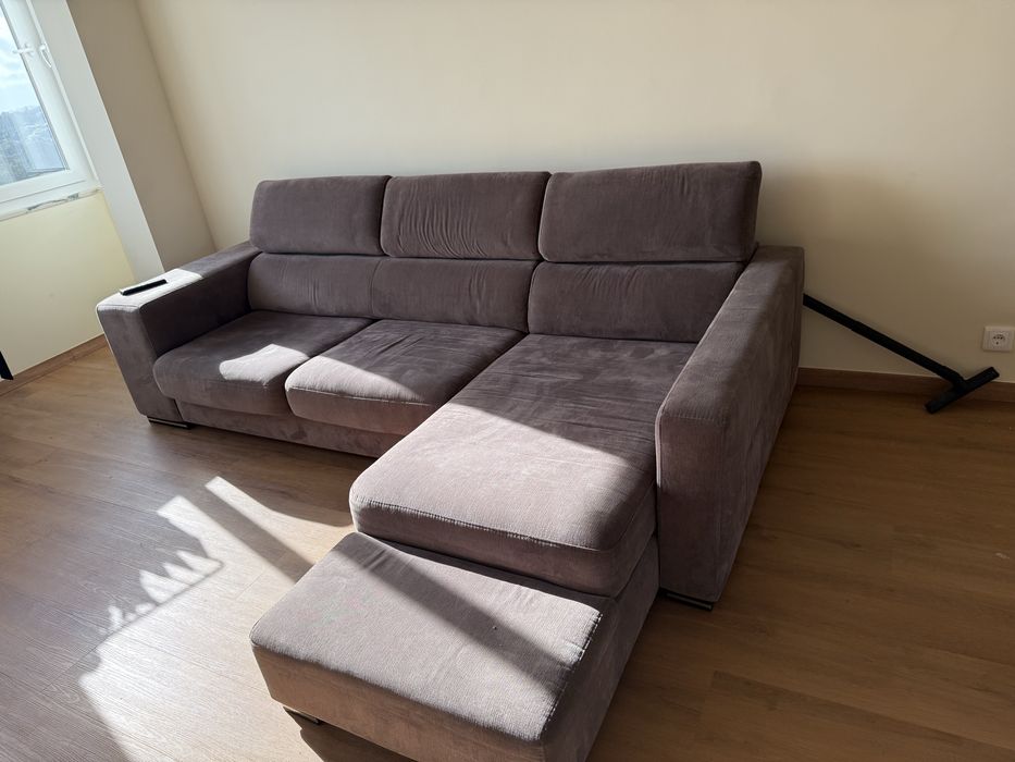 Sofa chaise longue retratil microfibra