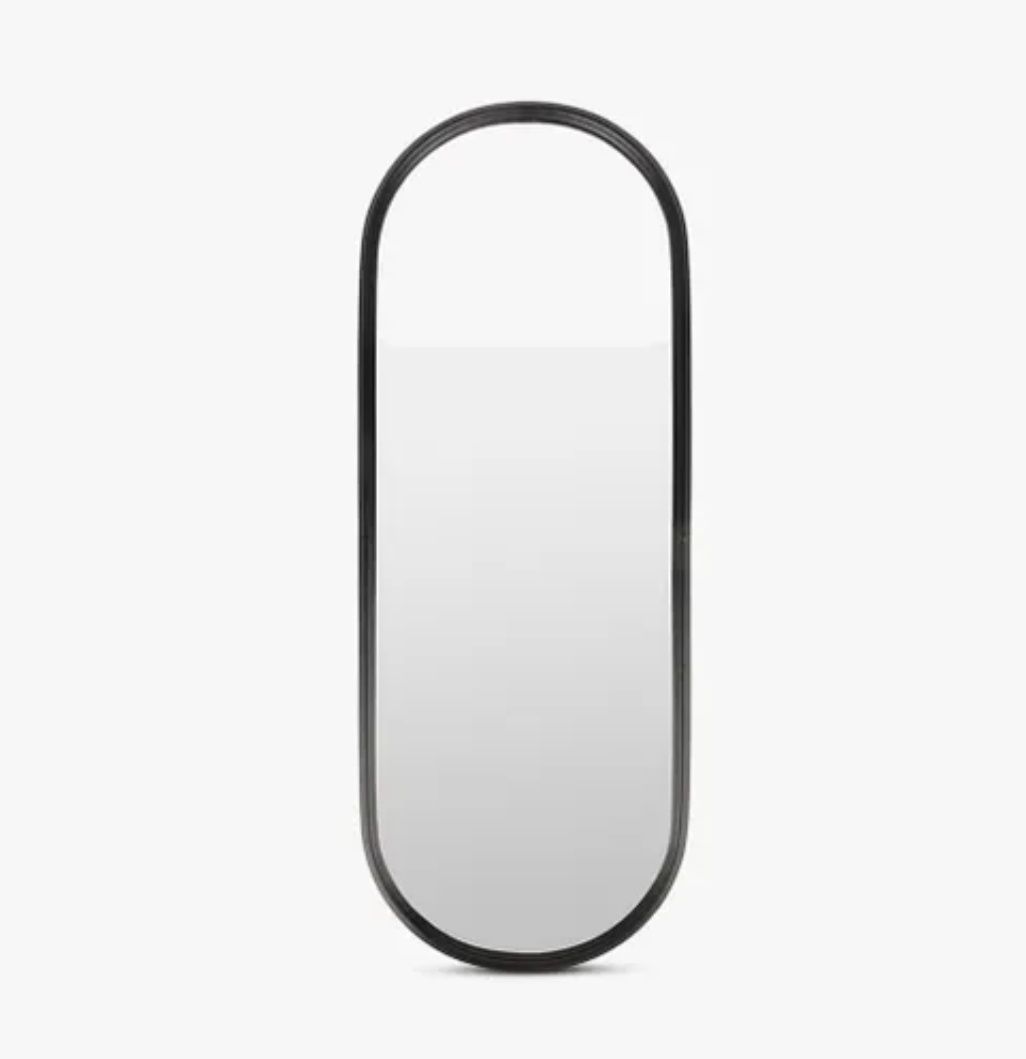 2 Espelho oval metal preto Gato Preto