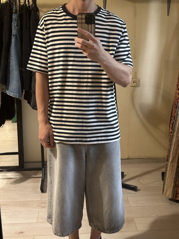 Нова чоловіча полосата футболка Zara оверсайз oversize Л ХЛ , L XL
