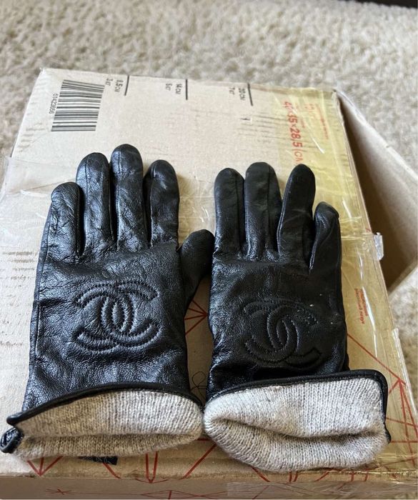 Перчатки Chanel кожаные / размер 8