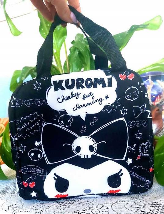 Kuromi piękna pojemna stylowa torba do ręki kuferek Sanrio Kawaii