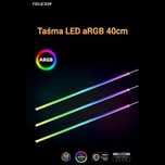Taśma LED aRGB 40cm 5V 3-pin taśma PC elastyczna biała klej 3M
