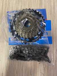 Wolnobieg Shimano MF-TZ500-7 MegaRange + łańcuch Shimano CN-HG40