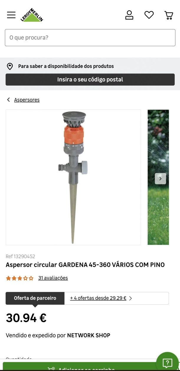 Aspersor circular GARDENA 45-360 VÁRIOS COM PINO
Ver detalhes do produ