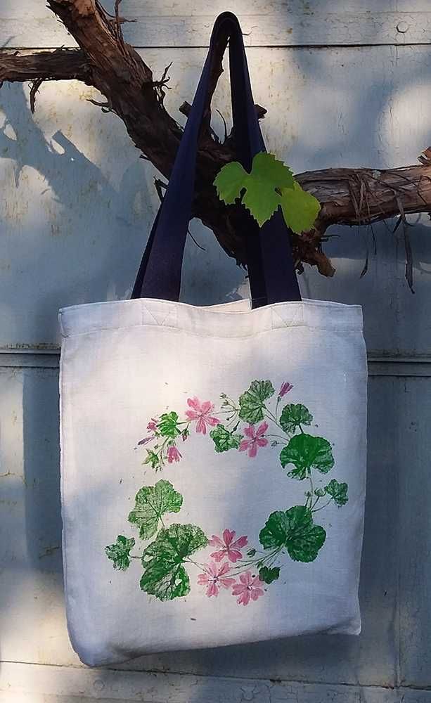Еко-сумка, шопер з квітковим принтом