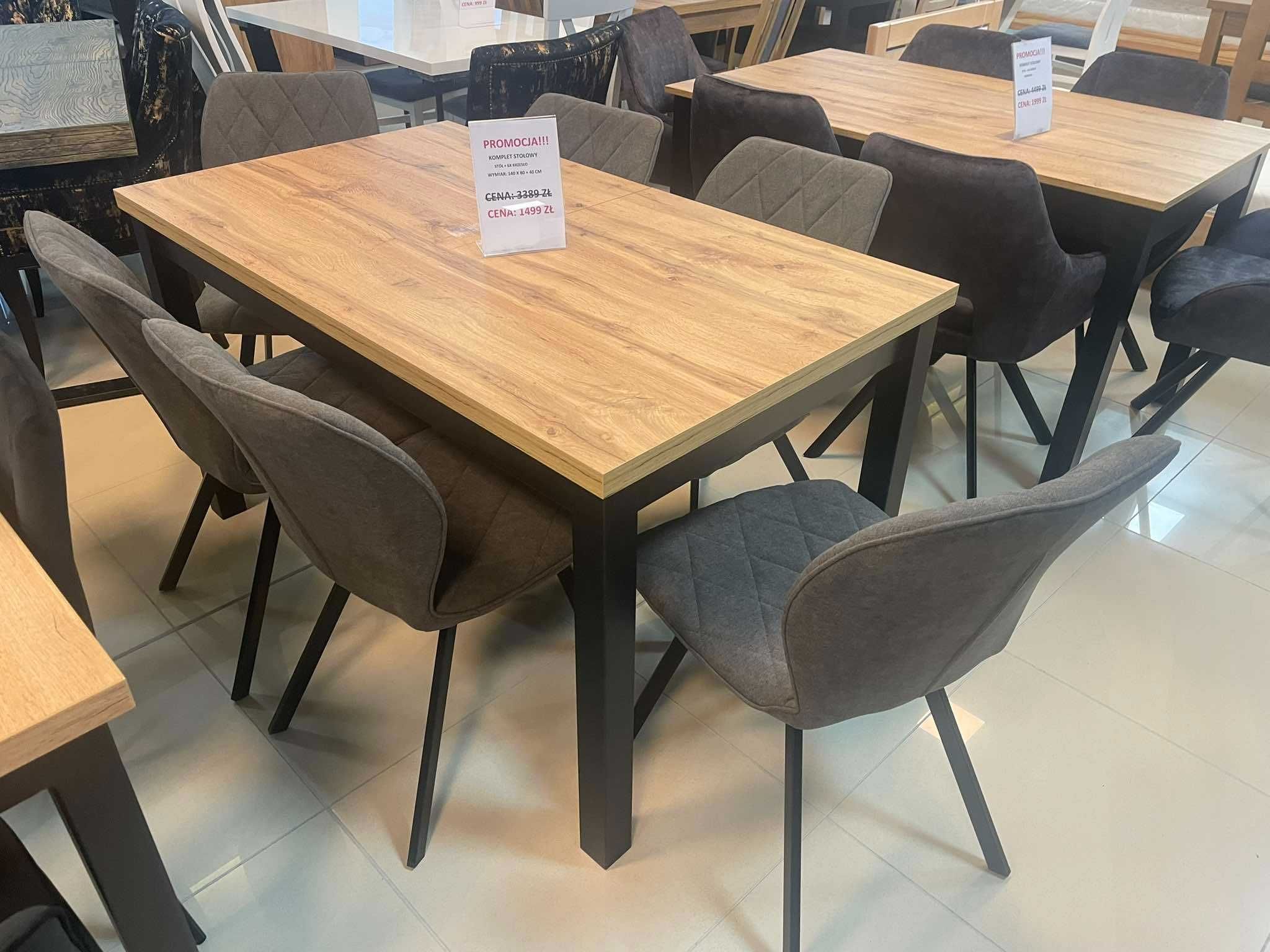 (19ST) stół loft rozkładany + 6 krzeseł, wyprzedaż 1499 zł