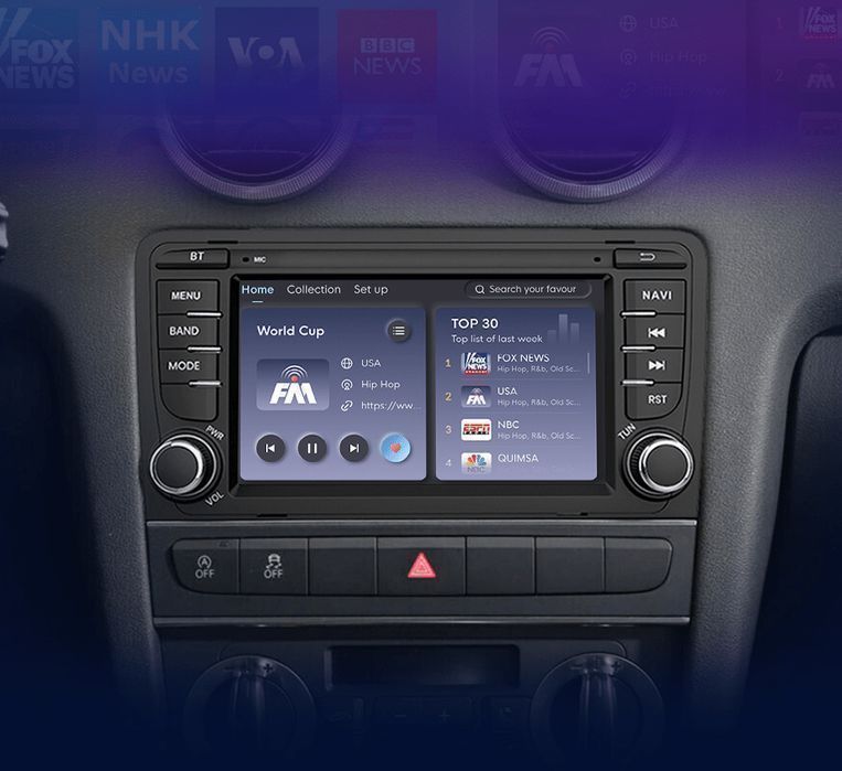 Radio 2DIN 7" Wireless CarPlay Android Auto Navi GPS Audi A3 8P PL