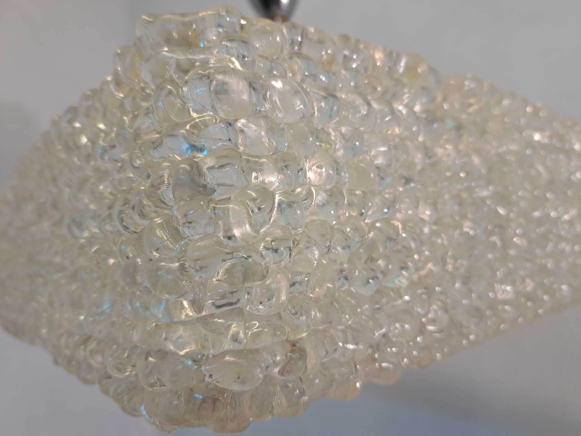 Lampa kwadratowa Austrolux plastik akryl klosz chrom lodowe szkło