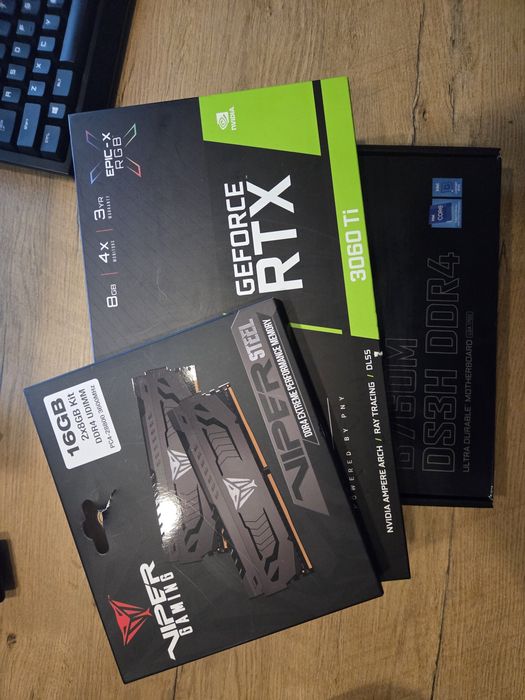 Zestaw PC – RTX 3060 Ti XLR8 + B760M + 16GB DDR4 – Nowe nieużywane
