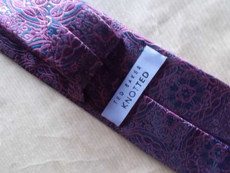 TED BAKER EXCLUSIVE London Nowy Krawat 100% PREMIUM Jedwab/Knotted/ UK
