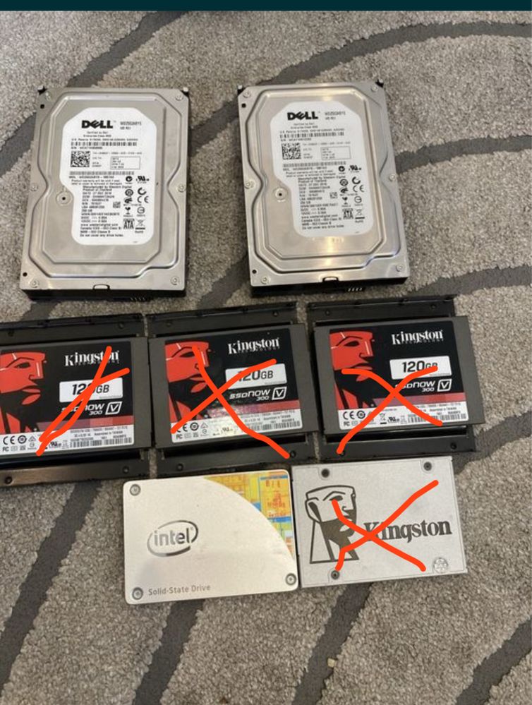 Жосткий диск Dell, kingston,Intel