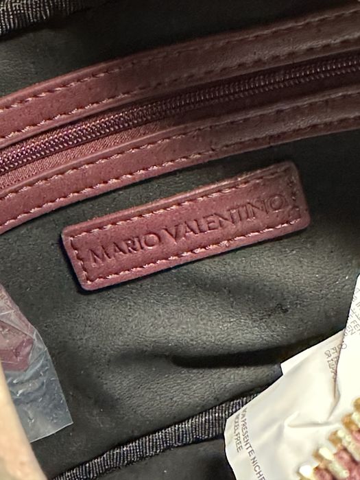 Valentino burgundowo złota torebka na ramię logowana oryginalna