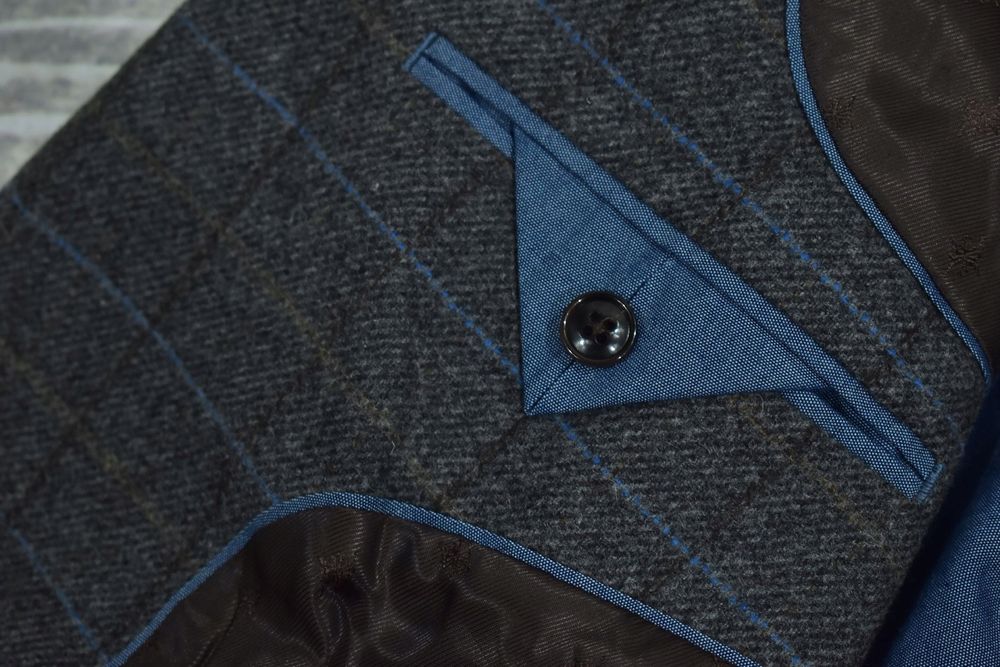 Mario Conti Wełniana Tweedowa Marynarka Męska 56