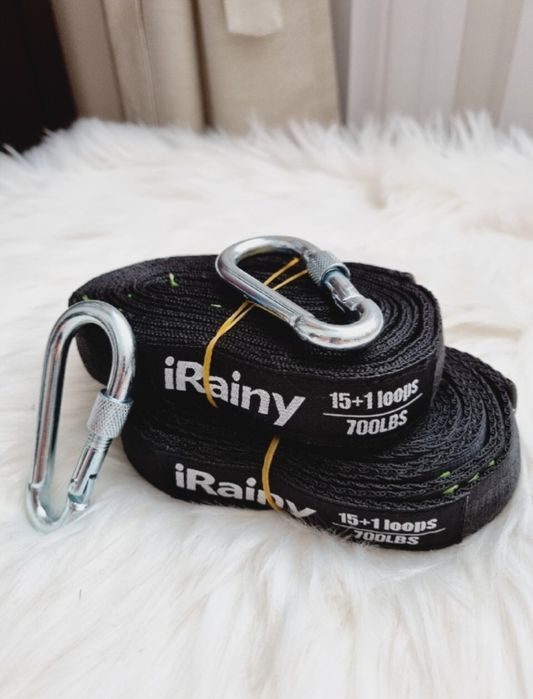 iRainy mocne pasy do mocowania hamaka karabinczyki 3m 317kg