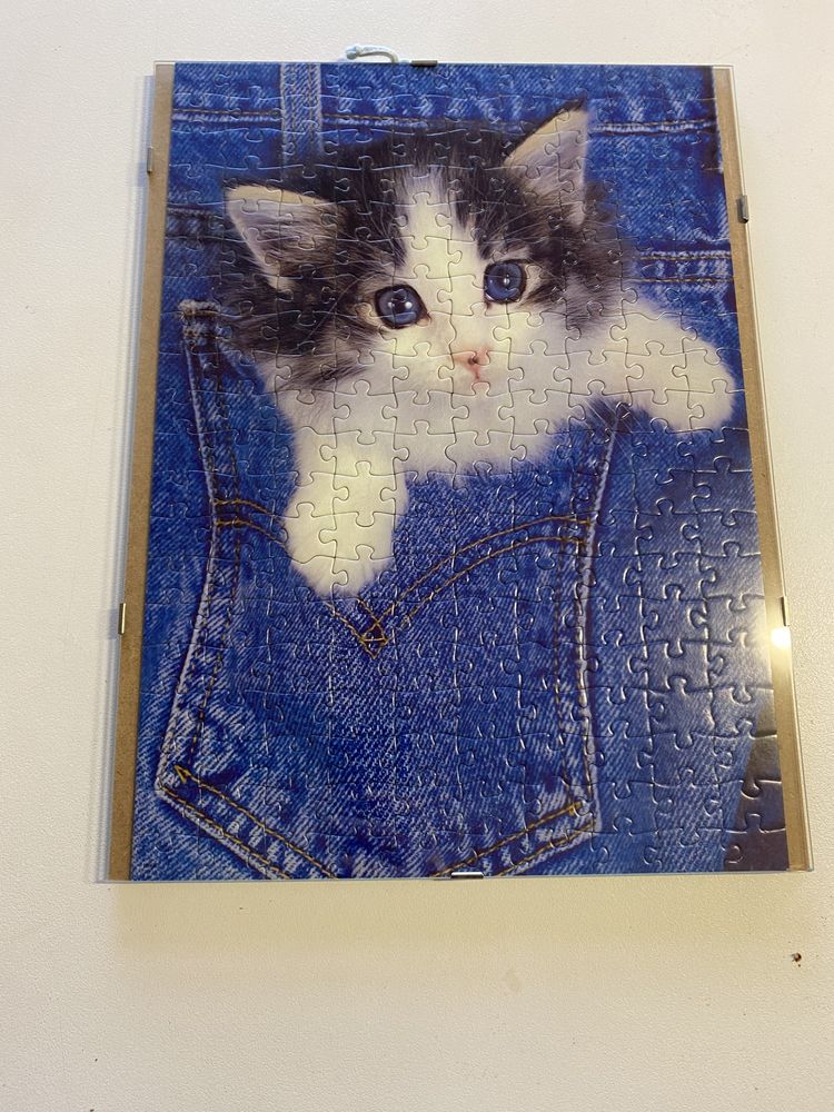 Puzzle gato com moldura