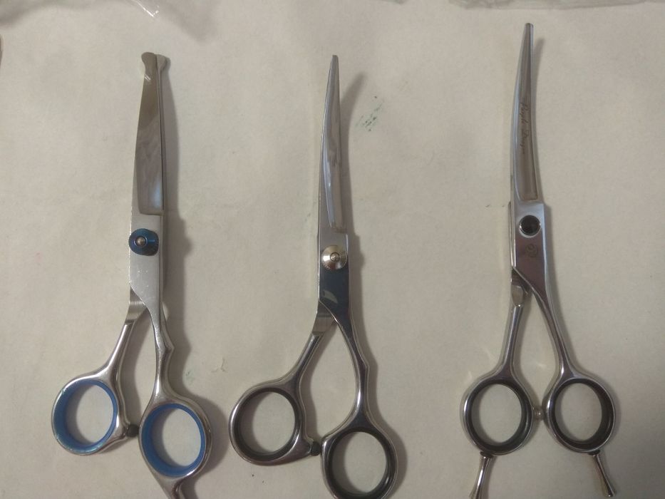 Для груминга стрижки животных ножницы изогнутые и прямые