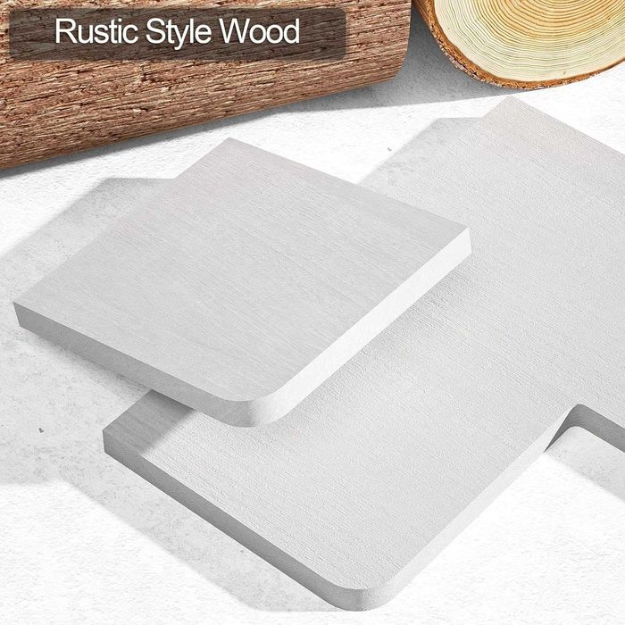 SRIWATANA Półka Narożna Wisząca Drewno Metal Vintage Biała