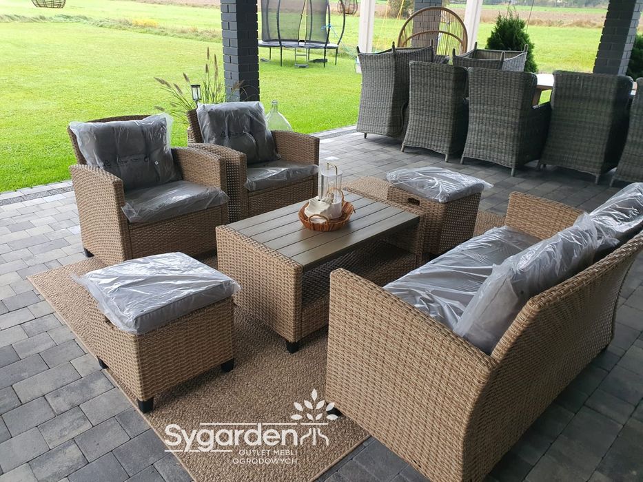 Zestaw mebli ogrodowych, kawowy jasny beż.