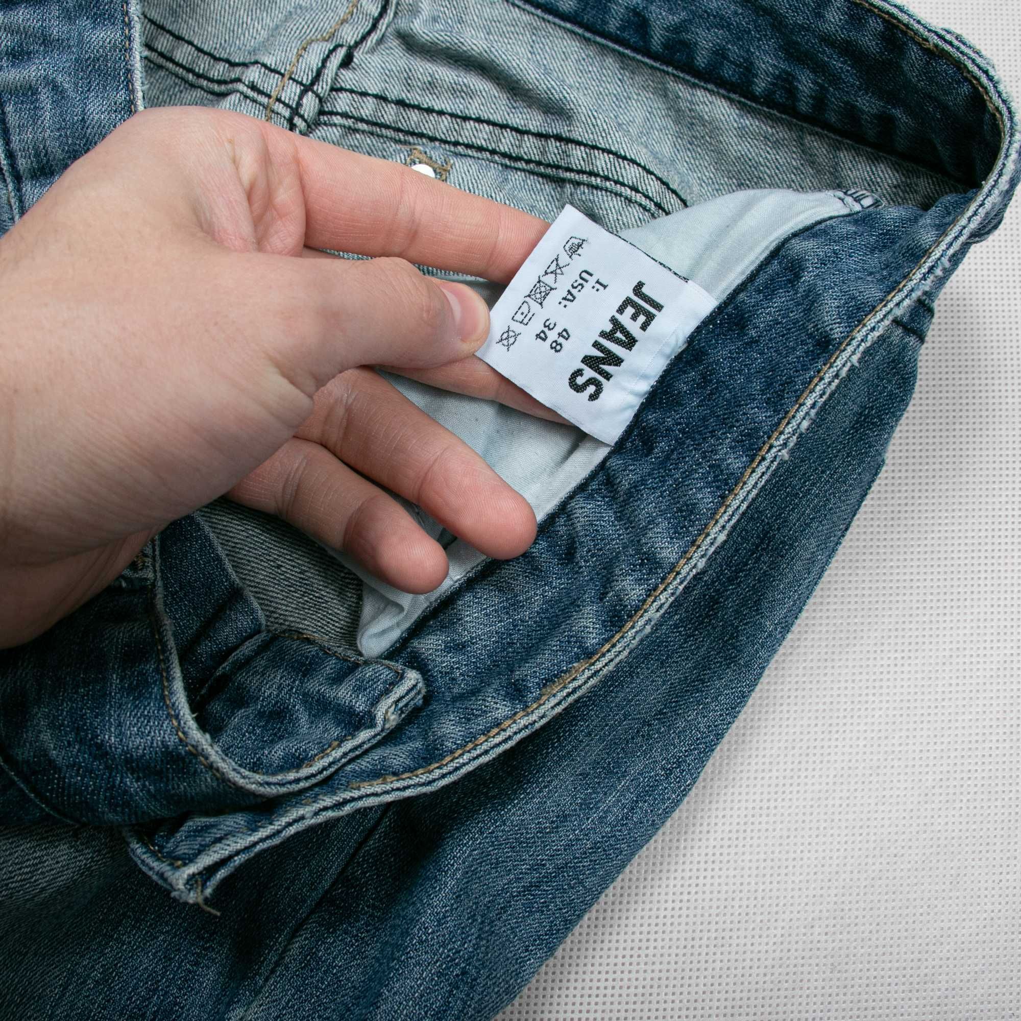 N+1 jeans y2k krzyże spodnie jeansowe 32us niski stan