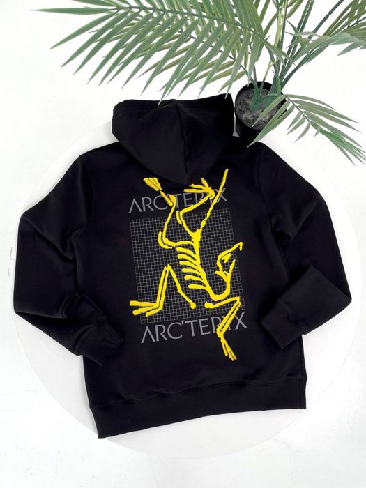 Худі Arc’teryx чорне/ біла кофта арктерікс чоловіча/ чоловіче худі арк