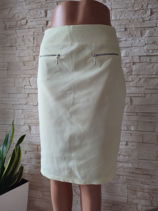 Ołówkowa jasnożółta spódnica damska M 38