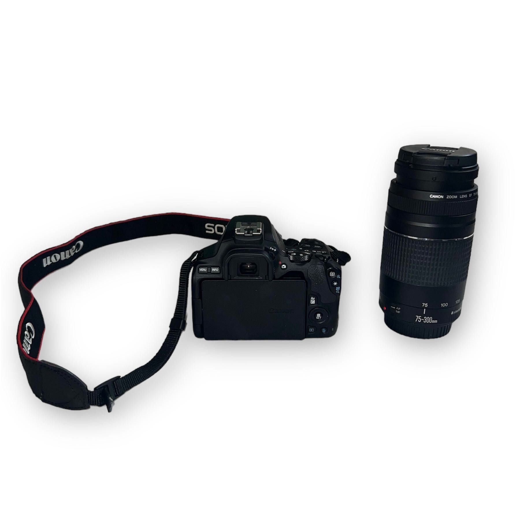 Canon EOS 250D + lente 18-55mm + lente 75-300mm
