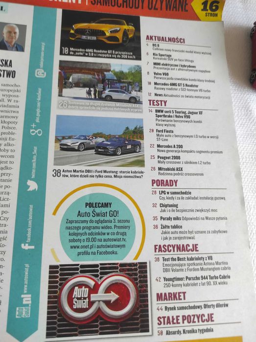 Czasopismo Auto Świat WYSZUKAJ POJAZD 22/2018 5 Touring 2008 AMG-GT S