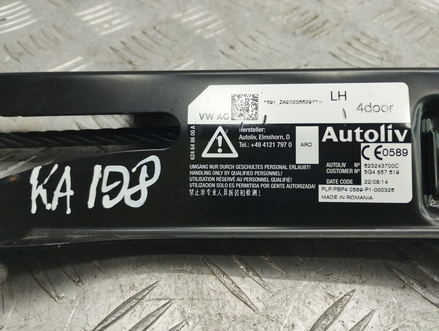 Пиропатрон ремня левый 5G4857619 для Audi A3 8V 2012-2020