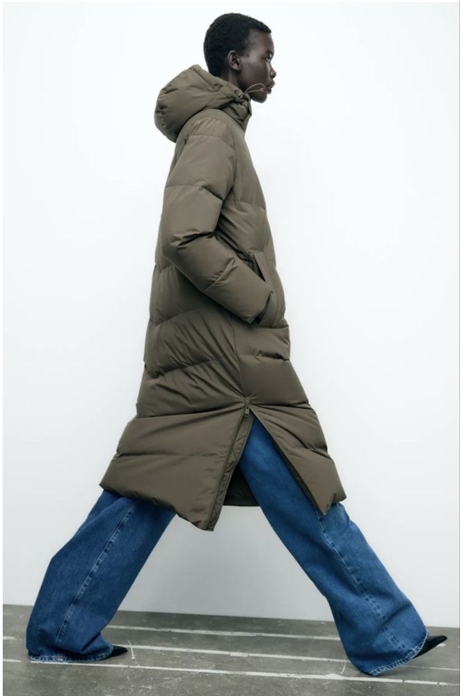 ZARA пуховик жіночий довгий, XS, S, M, XL, куртка, пальто