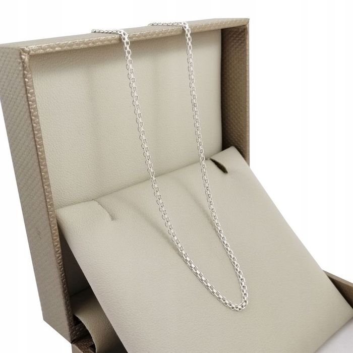Piękny Srebrny Naszyjnik Łańcuszek Damski 925 / Lśniący / Solidny Prez