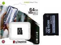 Karta 64GB Kingston + adapter MS PRO DUO do PSP * Video-Play Wejherowo