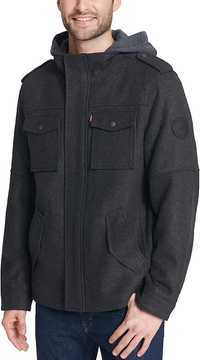 Levi's куртка Men's Wool Blend Hooded Military Jacket Original amazon