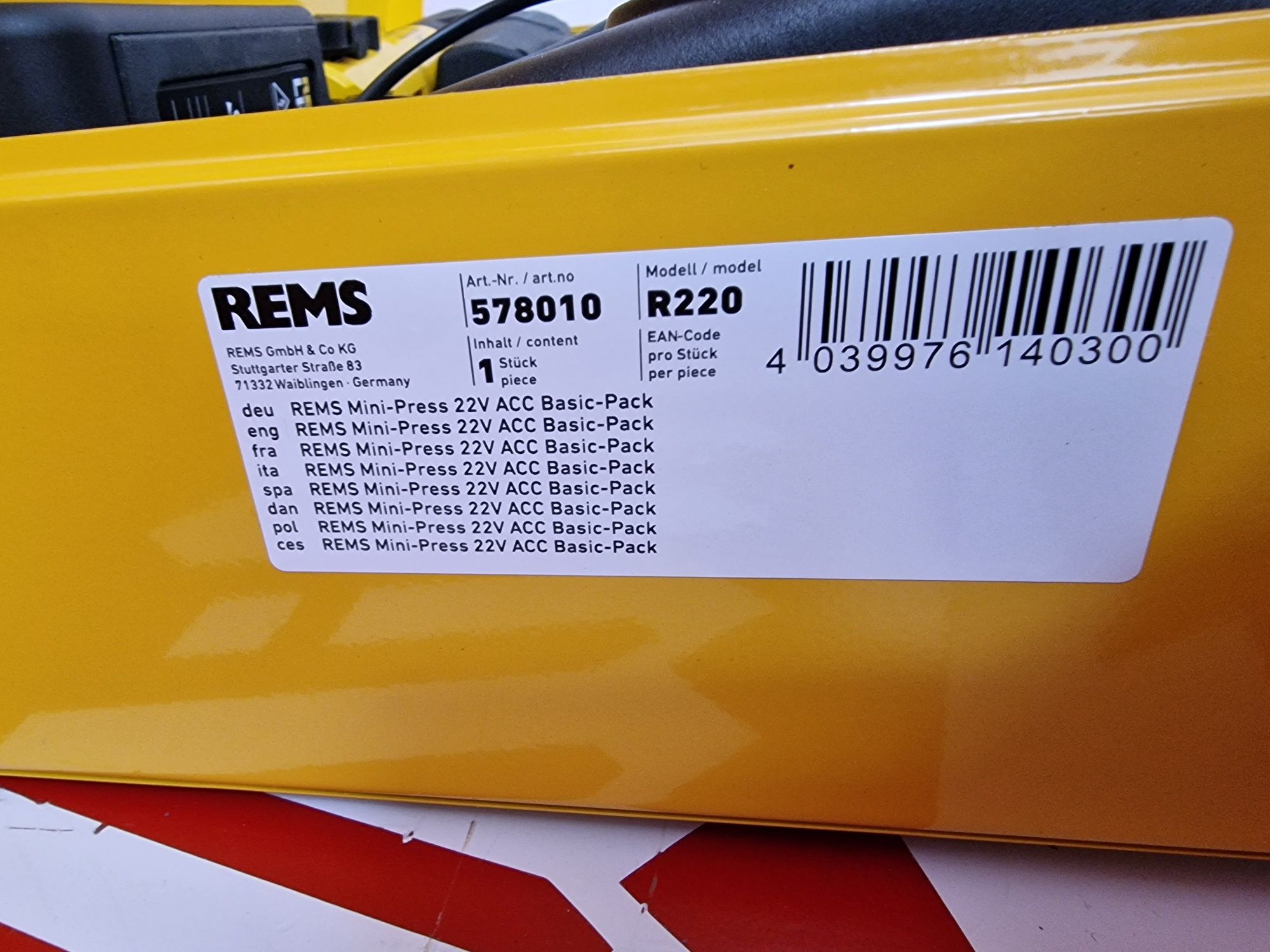 Nowa Zaciskarka Rems Mini Press 22V